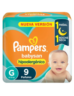 PAÑALES PAMPERS BABYSAN GDE 9UN