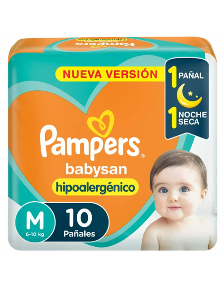 PAÑALES PAMPERS BABYSAN MED 10UN