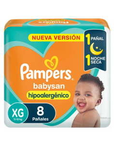 PAÑALES PAMPERS BABYSAN XGDE 8UN