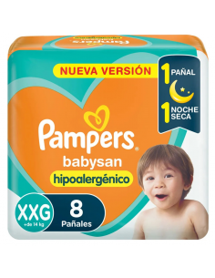 PAÑALES PAMPERS BABYSAN XXGDE 8UN