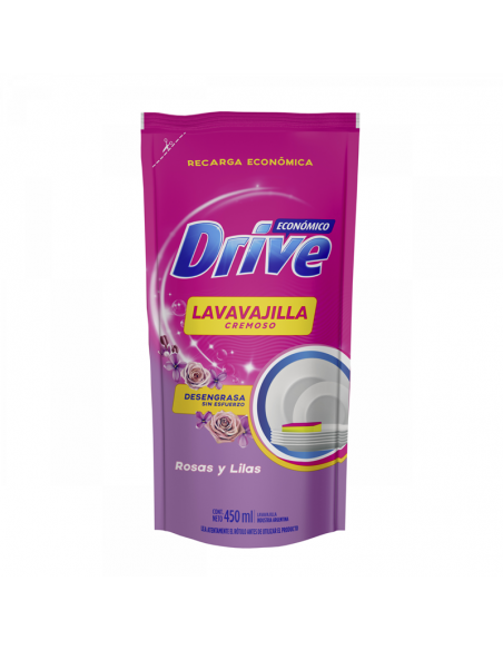 DETERGENTES DRIVE eco rosas y lilas doy pack 450 cc