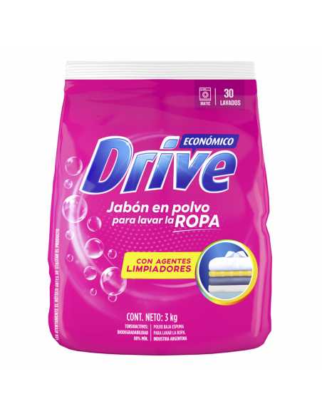DETERGENTE EN POLVO DRIVE eco matic 3 kg