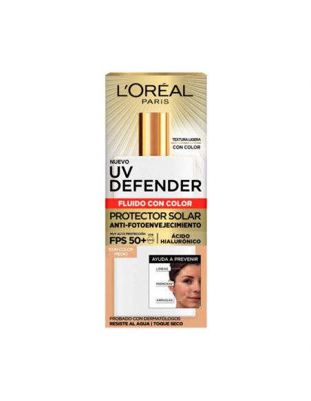 CREMA PARA ROSTRO LOREAL UV DEFENDER FLUIDO MEDIO + FPS50 40 gr