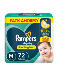 PAÑALES NIÑOS PAMPERS hiper babydry mediano 72 un