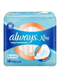 TOALLAS FEMENINAS ALWAYS xtra doble proteccion suave 8 un