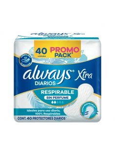 PROT.DIARIOS ALWAYS XTRA RESPIRABLE 40UN