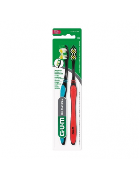 CEPILLOS DE DIENTES GUM 135 MULTI-CLEAN X2  