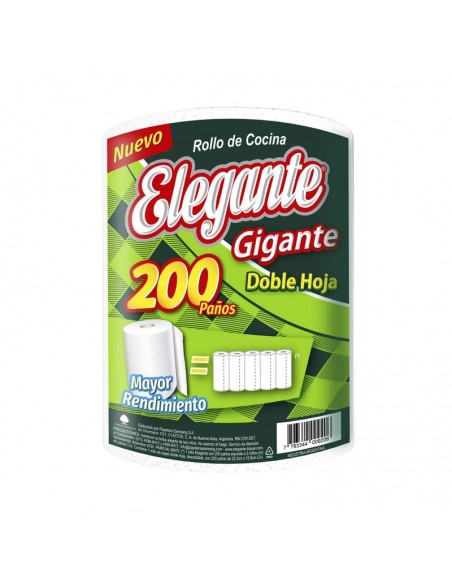PAPEL ROLLO DE COCINA ELEGANTE clásico 200 mt