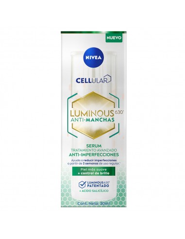 CREMA PARA ROSTRO NIVEA SERUM LUMINOUS ANTI IMPERFECCIONES 30 CC