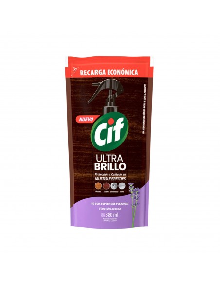 LUSTRAMUEBLES CIF ultra brillo lavanda doy pack 380 cc