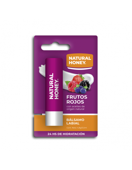 PROTECTOR LABIAL NATURAL HONEY BALSAMO SABOR FRUTOS ROJOS  