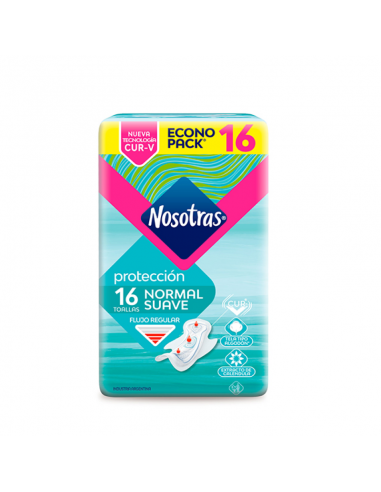 TOALLAS FEMENINAS NOSOTRAS NATURAL PLUS 16 UN