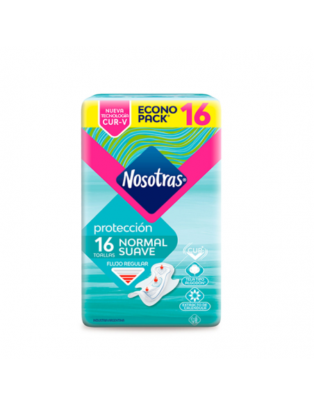 TOALLAS FEMENINAS NOSOTRAS NATURAL PLUS 16 UN