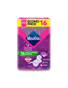 Nosotras Toallitas Higénicas Buenas Noches Tela X 14 U