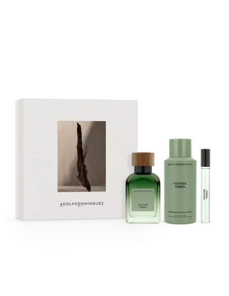 SET DE PERFUME ADOLFO DOMINGUEZ VETIVER EDP + DEO X150 + MINI X10CC 120 cc