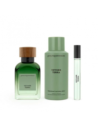 SET DE PERFUME ADOLFO DOMINGUEZ VETIVER EDP + DEO X150 + MINI X10CC 120 CC