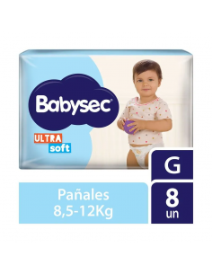 PAÑALES BABYSEC ULTRASOFT GDE 8UN