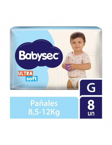 PAÑALES BABYSEC ULTRASOFT GDE 8UN