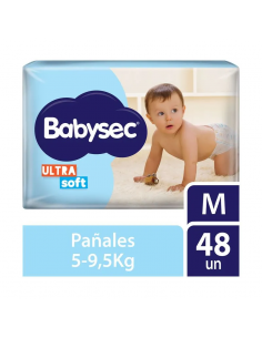PAÑALES BABYSEC ULTRASOFT HIPER MED 48UN