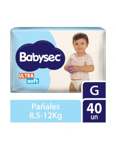 PAÑALES BABYSEC ULTRASOFT HIPER GDE 40UN