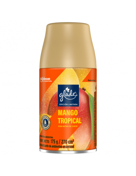 DESODORANTE DE AMBIENTE GLADE automatico mango 270 gr