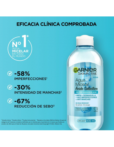 DESMAQUILLANTE GARNIER AGUA MICELAR EXPRESS ACLARA VIT C 400 CC