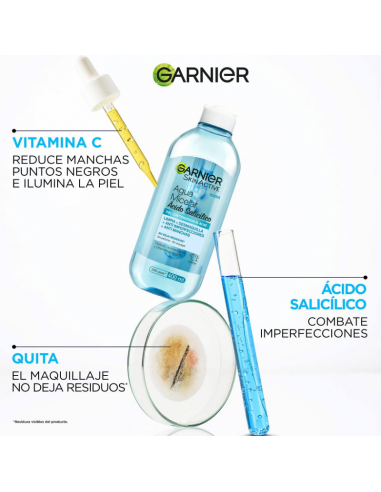 DESMAQUILLANTE GARNIER AGUA MICELAR EXPRESS ACLARA VIT C 400 CC