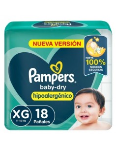 PAÑALES NIÑOS PAMPERS babydry extra grande 18 un