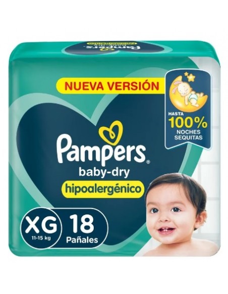 PAÑALES NIÑOS PAMPERS babydry extra grande 18 un