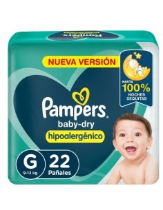 PAÑALES NIÑOS PAMPERS babydry grande 22 un