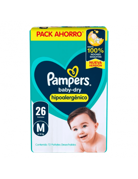 PAÑALES NIÑOS PAMPERS babydry mediano 26 un