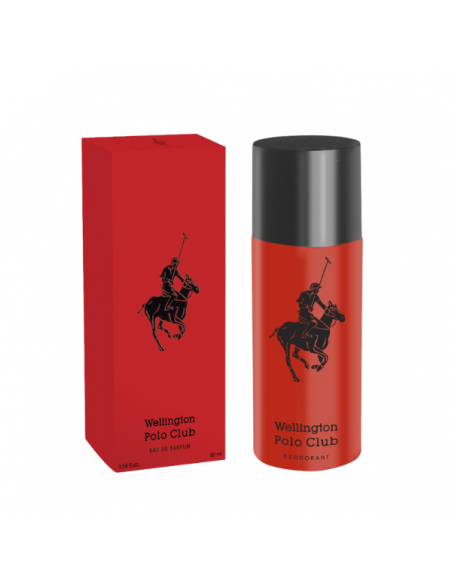 SET DE PERFUME WELLINGTON POLO CLUB ROJO + DEO X150 DE REGALO 90 cc
