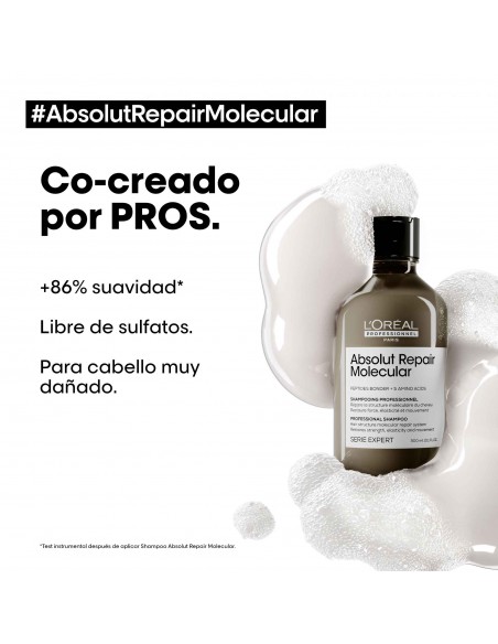 SHAMPOO LOREAL PROFESSIONNEL ABSOLUT REPAIR MOLECULAR 300 cc