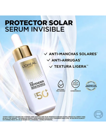 CREMA PARA ROSTRO LOREAL SERUM INVIIS.UV DEFENDER CON FPS50 30 cc