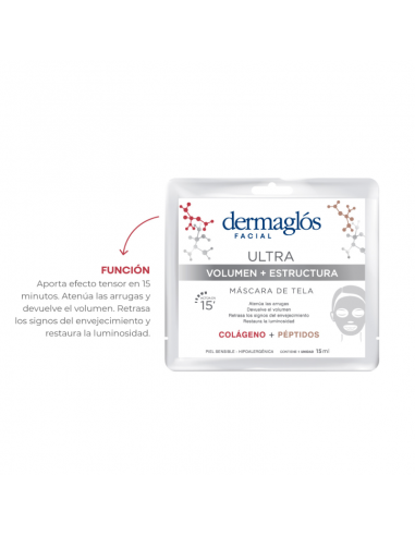MASCARAS FACIALES DERMAGLOS TELA ULTRA VOLUMEN+ESTRUCTURA 15 CC
