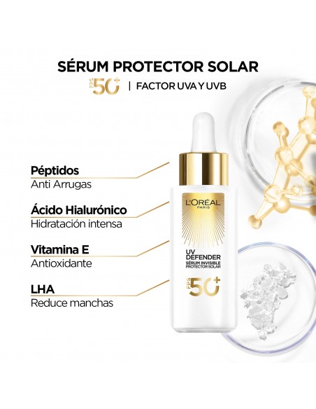 CREMA PARA ROSTRO LOREAL SERUM INVIIS.UV DEFENDER CON FPS50 30 cc