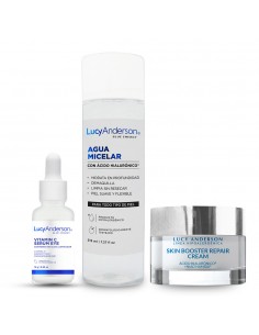 SET DE CREMA LUCY ANDERSON BLUE ENERGY SERUM+AGUA MIC+SK BOOST  