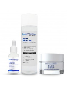 SET DE CREMA LUCY ANDERSON BLUE ENERGY SERUM+AGUA MIC+AC BOOST  