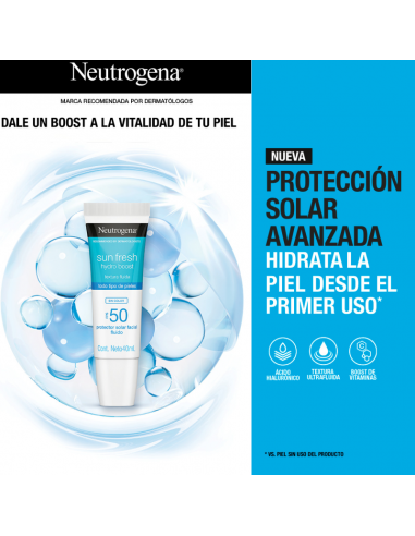PROTECTOR SOLAR NEUTROGENA HIDRO BOOST TONO MEDIO F50 40 CC