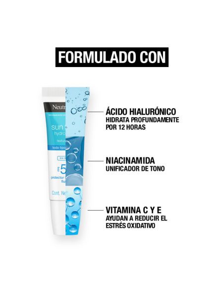 PROTECTOR SOLAR NEUTROGENA HIDRO BOOST TONO MEDIO F50 40 cc