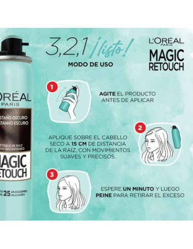 TINTURAS Y PERMANENTES LOREAL MAGIC RETOUCH CASTAñO CLARO  