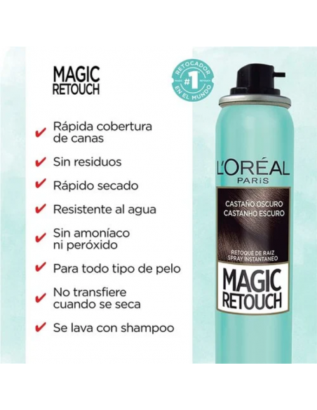 TINTURAS Y PERMANENTES LOREAL MAGIC RETOUCH RUBIO OSCURO  