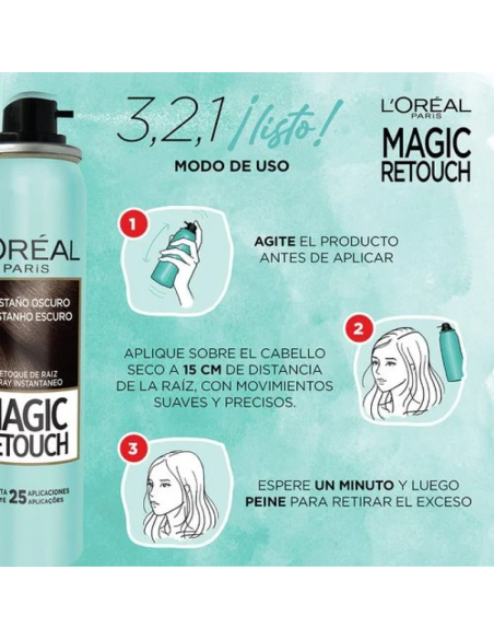 TINTURAS Y PERMANENTES LOREAL MAGIC RETOUCH RUBIO OSCURO  