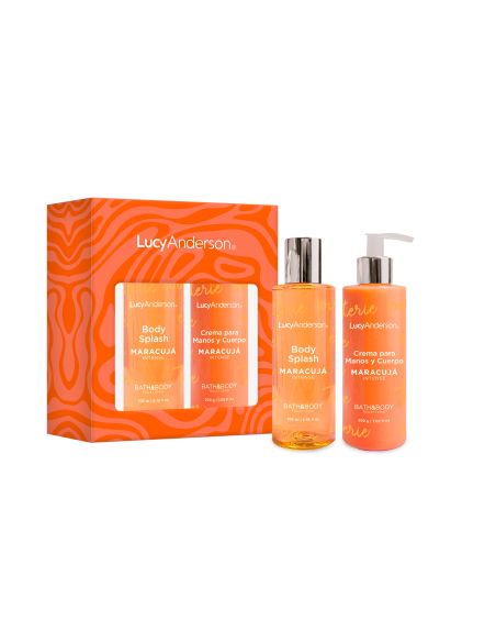 SET DE PERFUME LUCY ANDERSON BODY SPLASH+CR MAN-CORP MARACUJA IN 200 cc