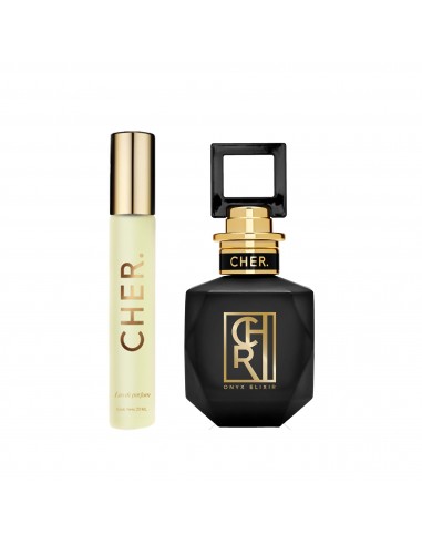 SET DE PERFUME CHER ONYX ELIXIR 50+TOTE BAG+TRAVEL20  