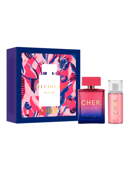 SET DE PERFUME CHER DIECIOCHO ELIXIR EDP+BODY SPLASH 50 100 CC