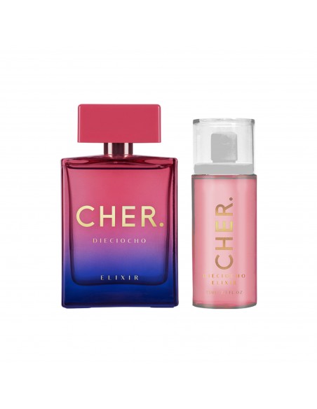 SET DE PERFUME CHER DIECIOCHO ELIXIR EDP+BODY SPLASH 50 100 CC