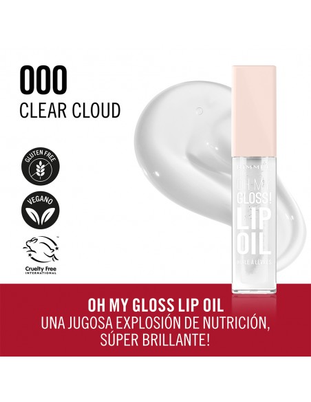 BRILLO LABIAL RIMMEL GLOSSY LIP OIL 000 CLEAR  