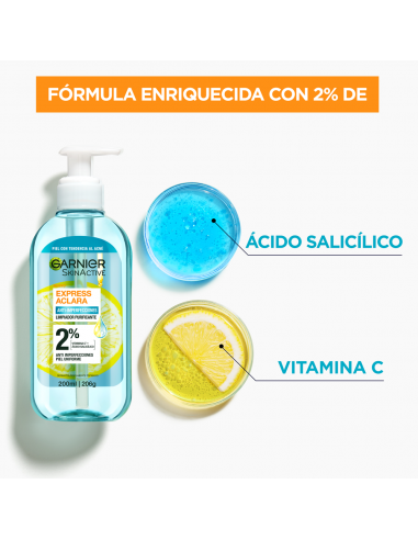 CREMA PARA ROSTRO GARNIER GEL DE LIMPIEZA EXPRESS ACLARA 200 CC
