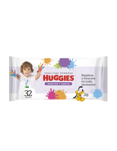 TOALLAS HÚMEDAS HUGGIES manitos y caritas 32 un
